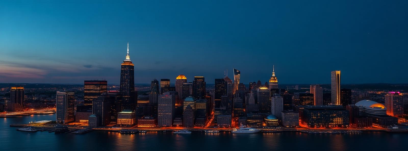 Aerial view of the Boston, Massachusetts skyline at dusk, illustrating the metro area TactStack serves structural steel businesses in